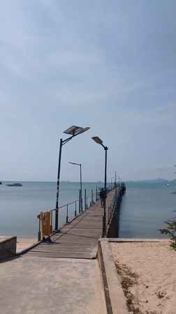 Morning coastal scenes documented in Baan Bang Rak, Thailand