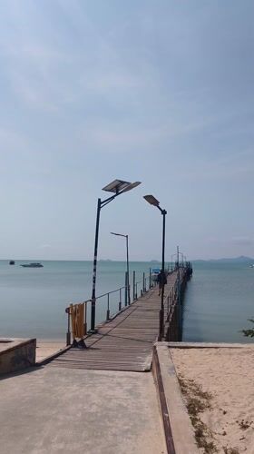 Morning coastal scenes documented in Baan Bang Rak, Thailand