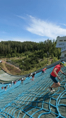 Morning festival draws crowds to Russian ski jumping facility