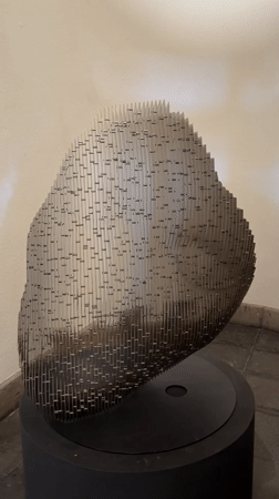Metal sculptures and artwork documented in Mexican town