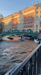Saint Petersburg street life and canal activity documented