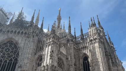 Milan Cathedral captured on video with restoration scaffolding visible