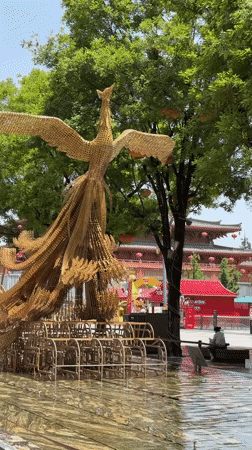 Cultural landmarks and sculptures documented in Xi'an's Yanta District
