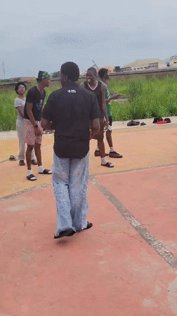 Basketball and street food scenes in Egbagu, Nigeria