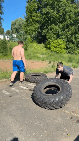 Summer morning in Chaikovsky: workouts, selfies, and one very fluffy dog
