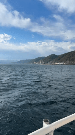 Lake Baikal waters observed from Listvyanka shoreline
