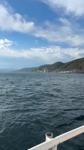 Lake Baikal waters observed from Listvyanka shoreline