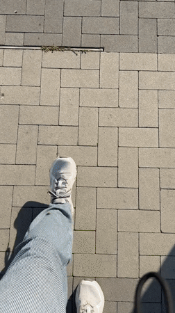 Ground-level stroll along Marina del Rey's herringbone pavement