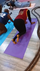 Gym session on yoga mats in Akwanga, Nigeria