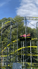 A busy afternoon at Stavropol's outdoor amusement and park complex