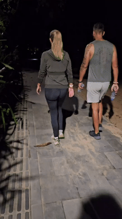 Evening strollers captured on Denpasar walkways and beach paths