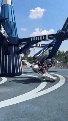 Carnival ride operates in Dolgoprudny, Russia