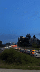 Highway traffic captured on video in New Westminster