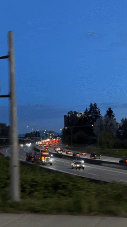 Highway traffic captured on video in New Westminster