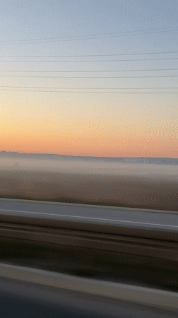 Dawn commute captured along Serbian highway near Surčin
