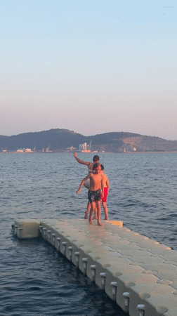 Sunset drinks and swimming on the Adriatic coast, Bar