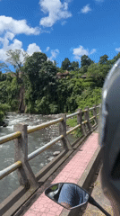 Morning river scenes captured from bridge in Klungkung, Indonesia
