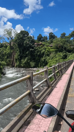 Morning river scenes captured from bridge in Klungkung, Indonesia
