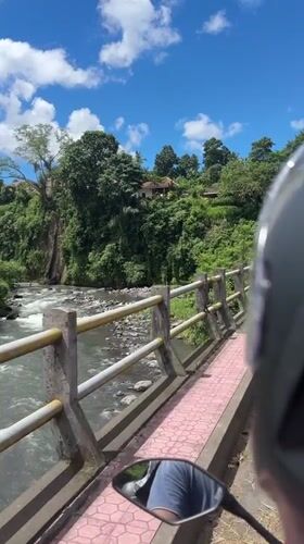 Morning river scenes captured from bridge in Klungkung, Indonesia
