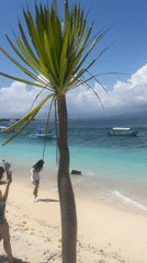 Tourist activity recorded at Indonesian beach location