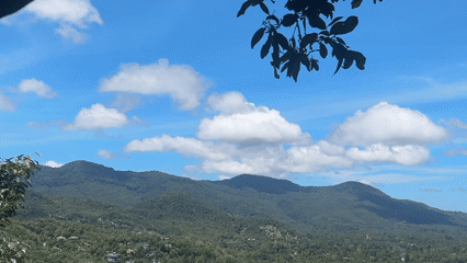 Morning mountain vista documented in Koh Phangan, Thailand
