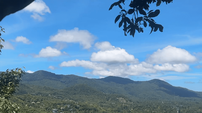 Morning mountain vista documented in Koh Phangan, Thailand