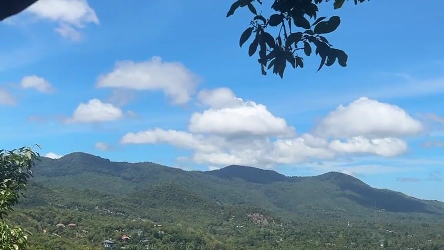 Morning mountain vista documented in Koh Phangan, Thailand