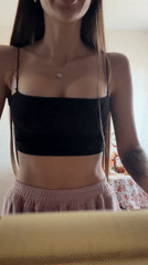 Woman documents morning routine in Saint Petersburg apartment