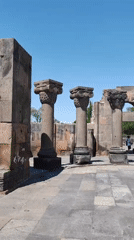 Ancient Zvartnots Cathedral ruins explored in Vagharshapat, Armenia