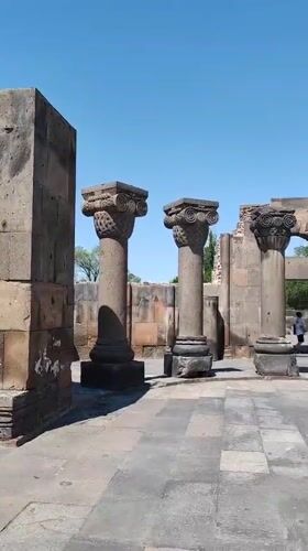 Ancient Zvartnots Cathedral ruins explored in Vagharshapat, Armenia
