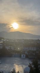 Dawn timelapse captured over Fethiye's mountain cityscape