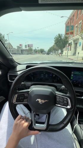 Driver in grey sweatpants observed in Ford Mustang, Los Angeles