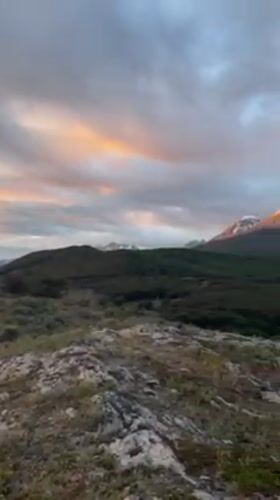 Evening camping expedition with dogs near Ushuaia mountains