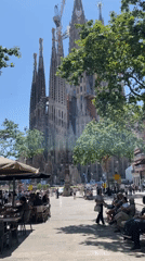 Friday morning life documented around Barcelona's Sagrada Familia