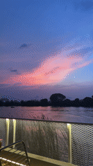 Morning lakeside leisure captured during sunset in West Jakarta