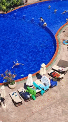 Sunny poolside scene at a Nesebar resort