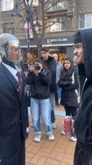 Robot street performer draws crowds on Sofia's Vitosha Boulevard