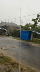 Heavy rainstorm hits Lhokseumawe, Indonesia streets flooded