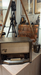 Soviet-era antiques and memorabilia fill a Blagoveshchensk collection space