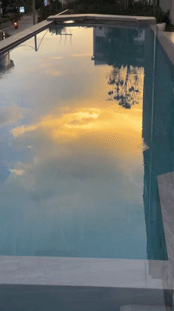 Rooftop Pool Sunset Reflections Documented in Choeng Thale Thailand