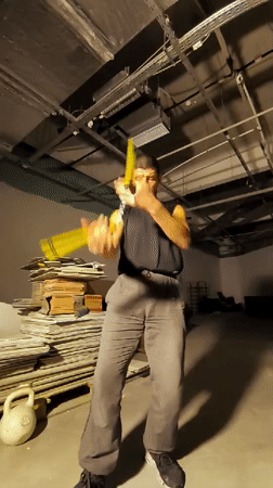 Nunchuck practice in a Kazakhstani warehouse space