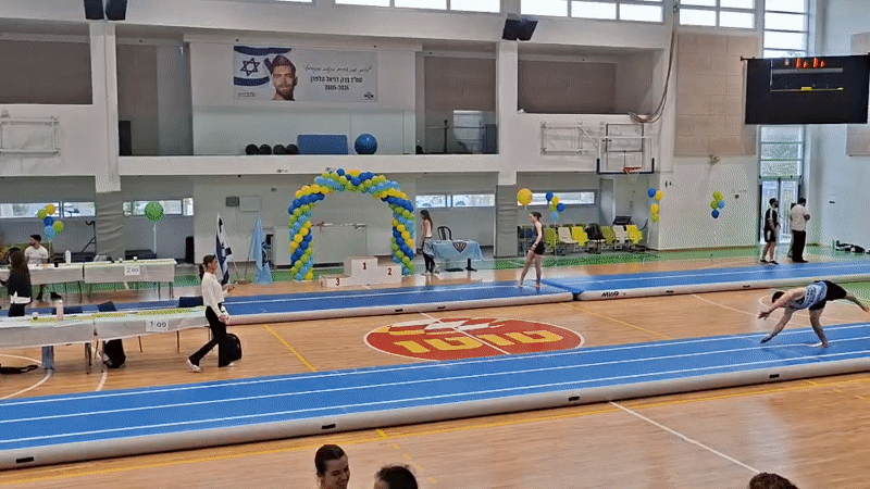 Gymnastics competition underway in Kiryat Ono gymnasium