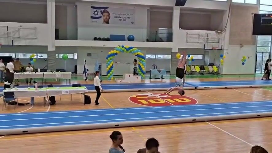 Gymnastics competition underway in Kiryat Ono gymnasium