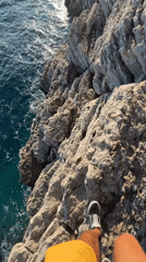 Cliff's edge in Buljarica, Adriatic views below