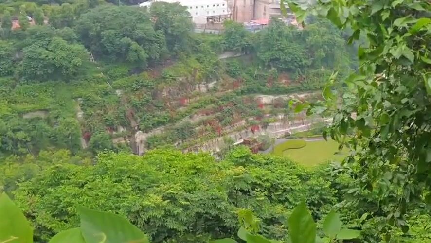 Aerial view captures green landscape in Yuzhong District