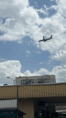 Aircraft filmed descending through clouds over Sofia, Bulgaria