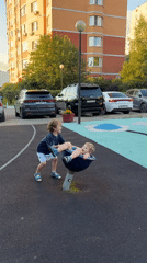 Summer afternoon at a neighborhood park in suburban Moscow