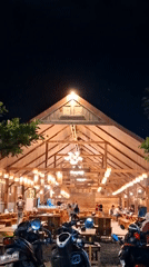 Nighttime dining scene captured at Lhokseumawe restaurant