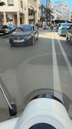Ferrari spotted amid busy street traffic in Tangier