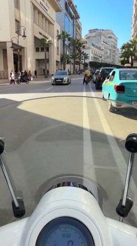 Ferrari spotted amid busy street traffic in Tangier